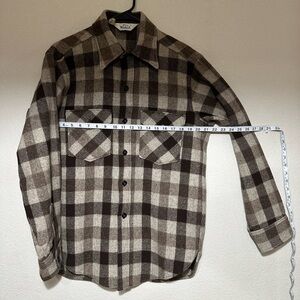 Vintage Woolrich Brown Plaid Wool Shirt
